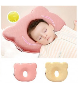 OREILLER ERGONOMIQUE POUR BÉBÉ EN ROSE 